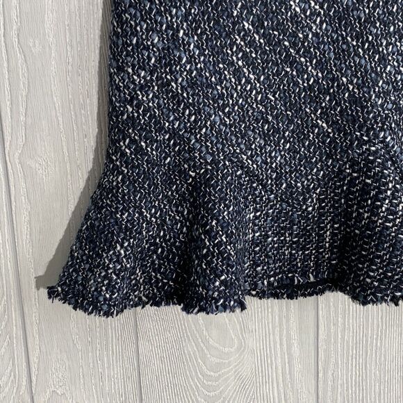 Theory Blue Multi Autumn Tweed Diag Zip Skirt Size 10 NWT - Picture 3 of 5